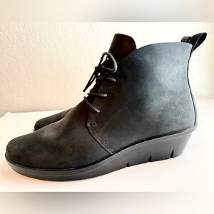 Ecco Suede Laced Booties, Sz 41